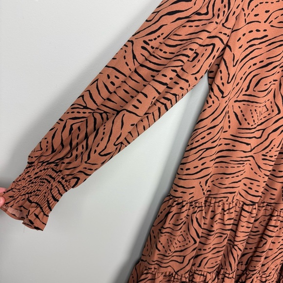 Nine West Animal Print Ruffle Swing Dress - Picture 6 of 8